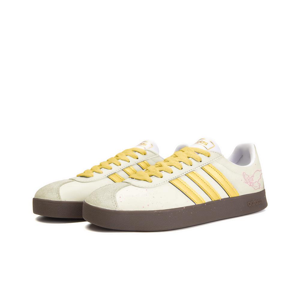 Adidas Neo VL Court 2.0 Leather Slip Resistant Abrasion Resistant Low top Skateboard Shoes Unisex Beige Yellow ID6015(Team746-)