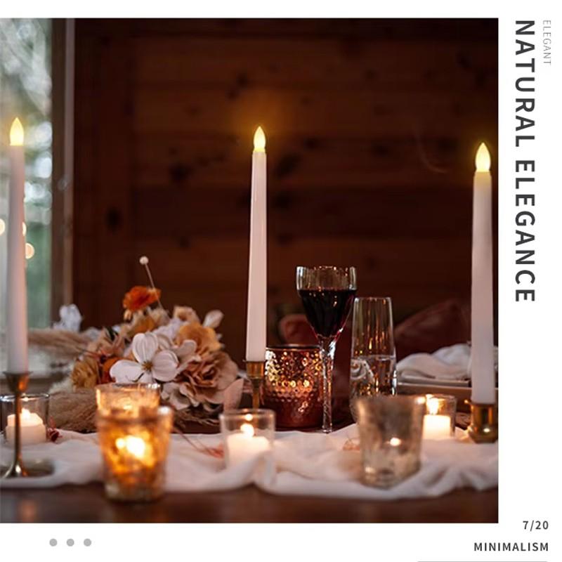 4-Pack LED Candles with Gold Base Battery Electronic Candle for Home Decoration Wedding Dinner Flameless LED Candle Stick