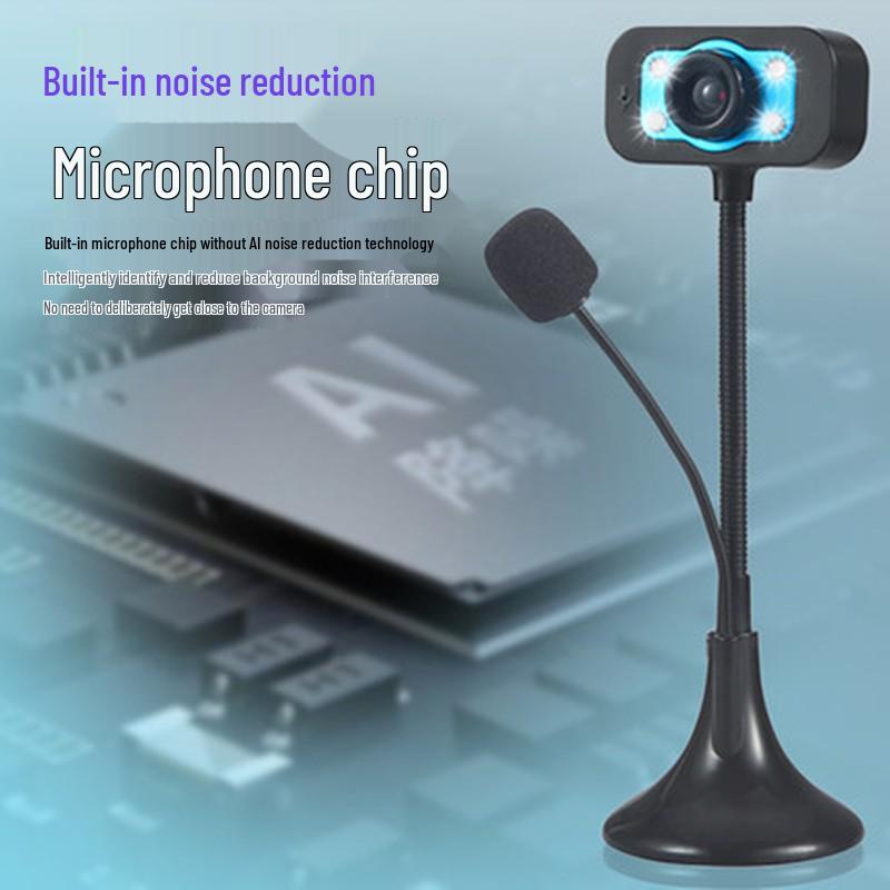 HD USB Webcam with Microphone & Night Vision for Streaming, Video Calls, and Online Classes