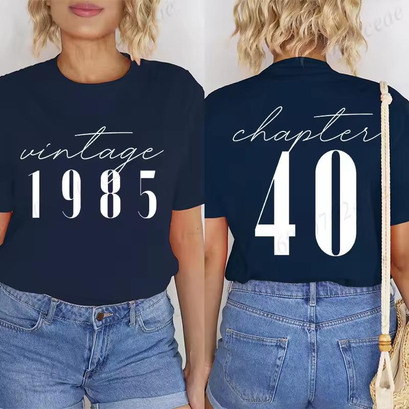 Classic 1985 T-shirts for Women, Vintage 40th Birthday Year Tshirts for Women Men, Cute 40th Milestone Best Friend 40 Bday Shirt