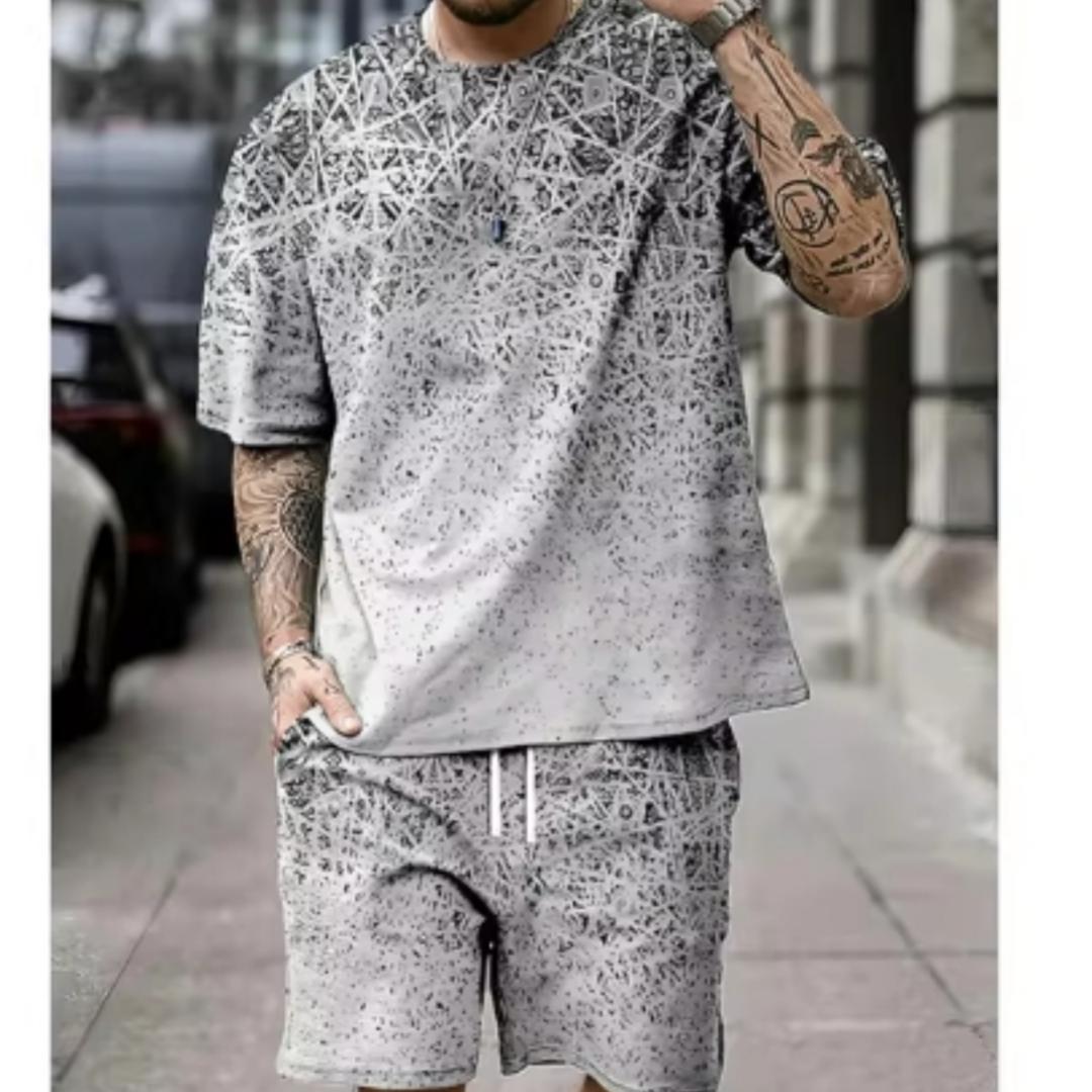 

Летний ретро этнический стиль мужские шорты комплекты повседневные футболки + шорты 2 шт наряды 3D принт мужская одежда свободный O-образный вырез спортивная одежда 6XL