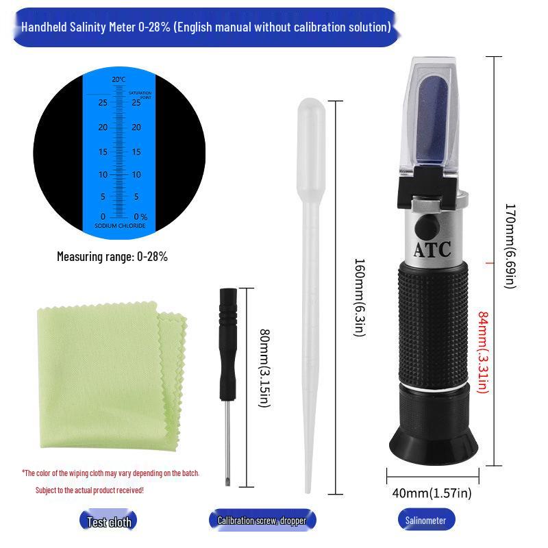 Handheld Salinity Refractometer for Seawater and Aquarium Testing