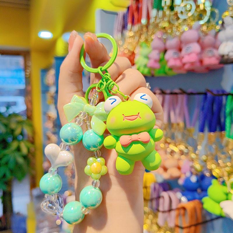 Cartoon Animal Resin Keychain With Bead Bowtie For Gift Giving And Party Decor