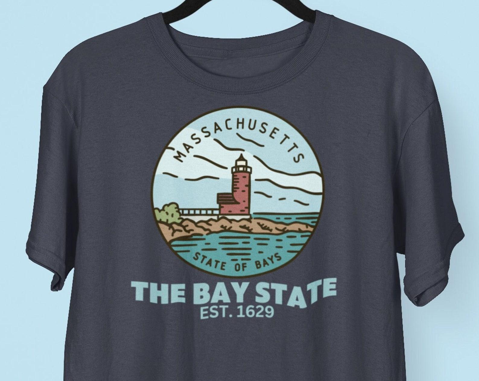 Massachusetts The Bay State T shirt, State Logo Quarter State of Bays Travel Vacation Mass T shirt, Vacation shirts 4XL