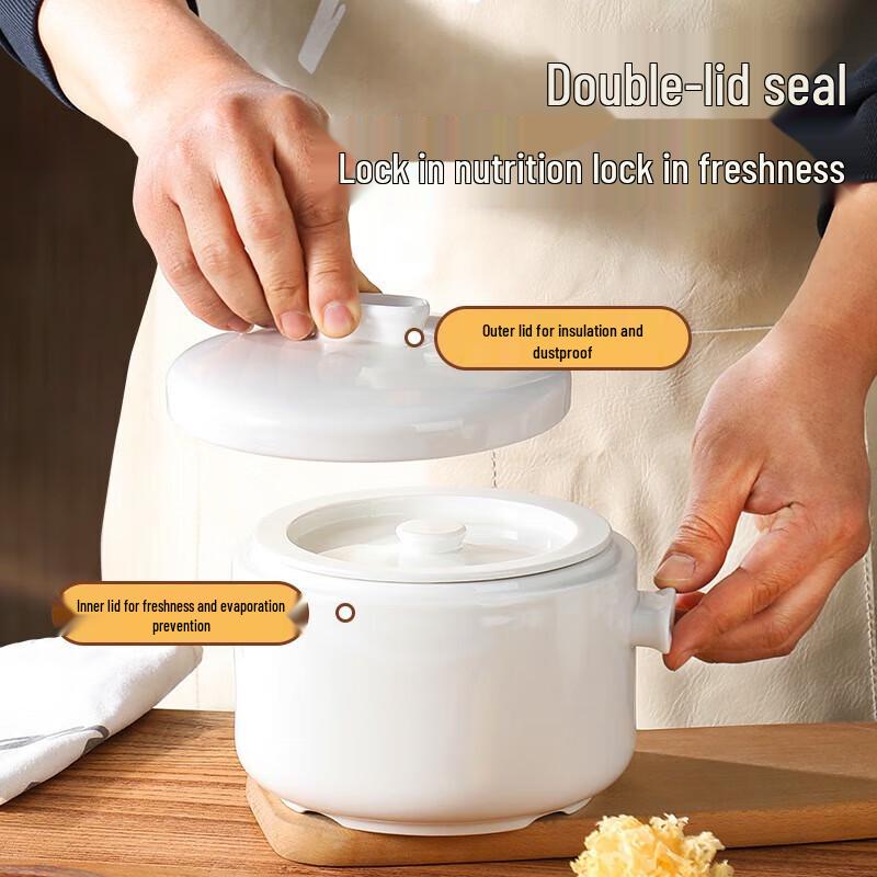 Diruien Ceramic Double-Boiler Stew Pot