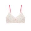 Traceless lace polka dot steel rim underwear girl comfortable small breasts gather soft support pull close breast bra