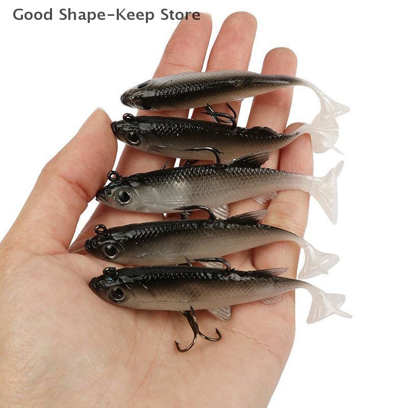 1/5Pcs 8cm/3.15in Fishing Lures Paddle Tail Soft Plastic Swimbaits For Bass Trout Walleye Crappie Saltwater Freshwater