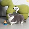 Interactive Cat Teaser Wand Cat Toy with Interchangeable Feathered Teaser Heads 360-Degree Rotating Capybara Base Flexible Cat Wand