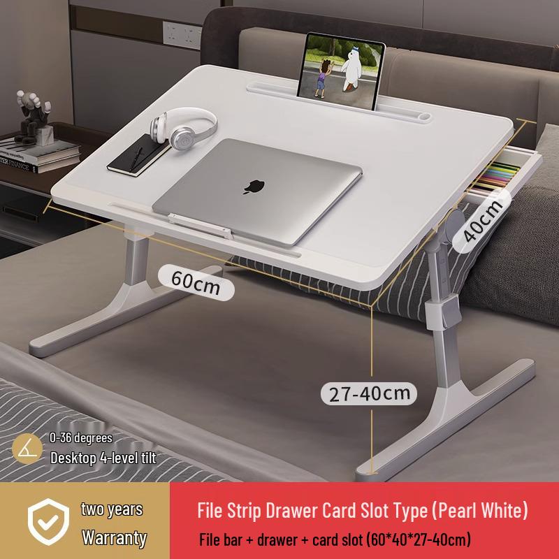 Adjustable Bedside Table: Folding Computer Desk for Student Dorms, Bedrooms, or Home Study
