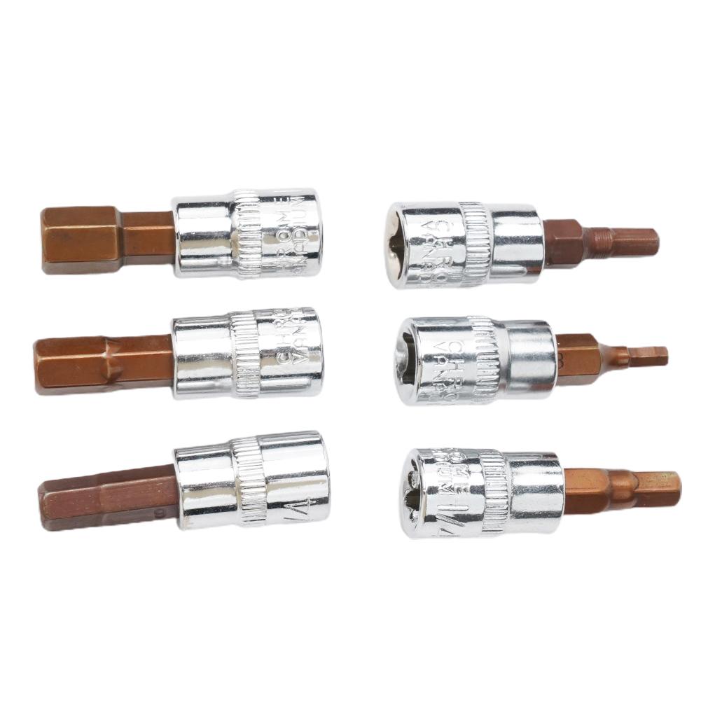 Set Tools Bit Socket Screwdriver 14 Inch 6pcs H3h8 Hex Screw Driver Bits