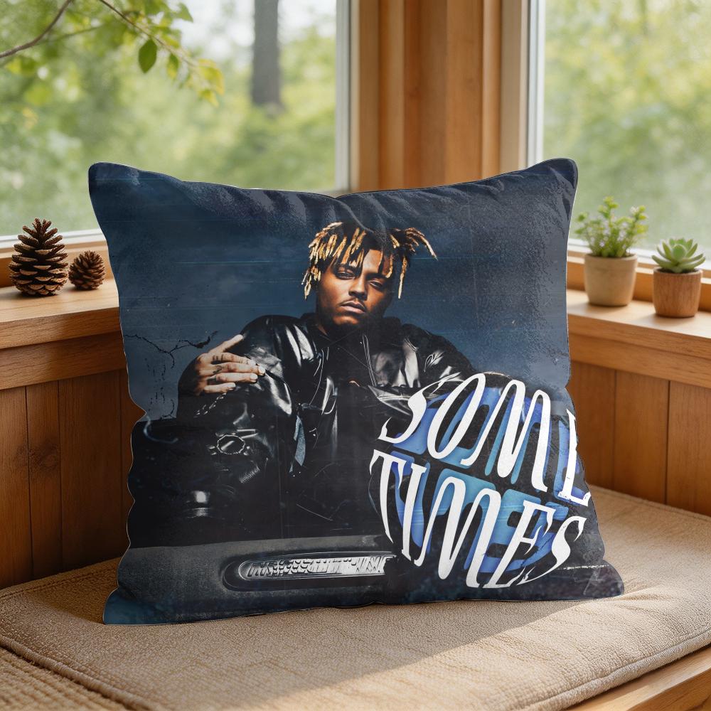 JJuice WrldS Rap Cool Cushion Cover Square Short Plush Pillow Case Living Room Sofa Home Decor Funda X