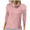 Fashion Womens  And Winter Loose Round Neck Long Sleeve Leopard Striped Stitching Of Cuffs Top