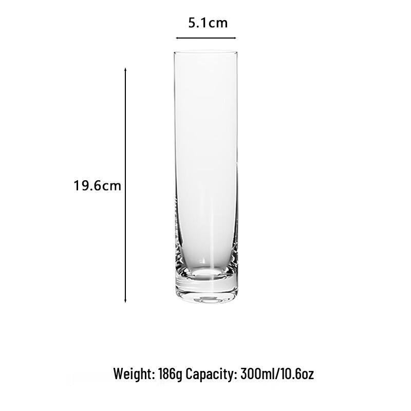 Zhishi Crystal Glass Straight Cocktail Mojito Glasses