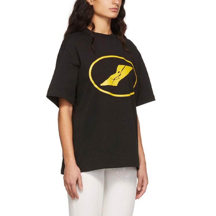 We11done Ss22 Logo Print Crew Neck Short Sleeve T-Shirt Unisex T-Shirts Black WD-TT1-22-832-U-BK