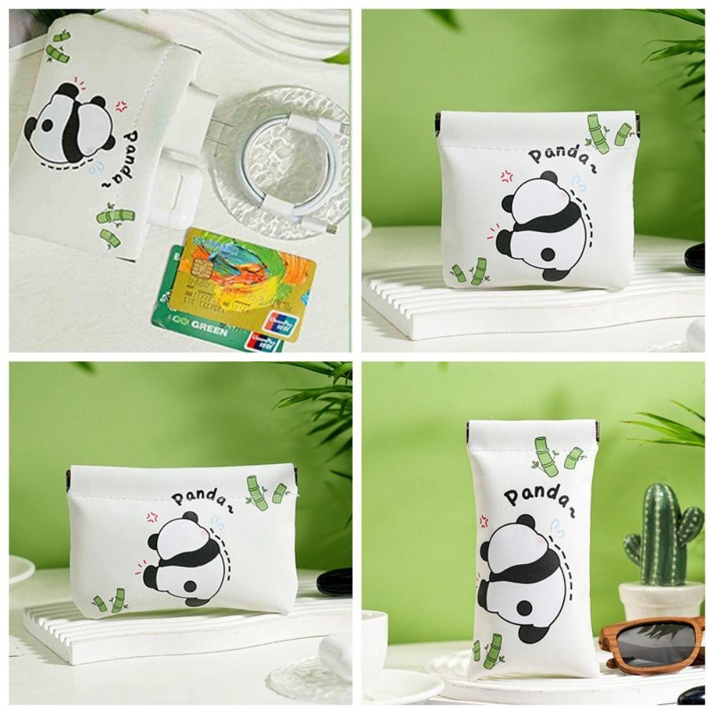 Blattfederbeutel Lippenstift Aufbewahrungstasche Panda Brillenetui Niedliche Make-up Tasche Mädchen