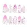 Almond Press On Nail Glossy Fake Nail Stick On Nail In 12 Sizes,24Pcs French Nail Tips for DIY Nail Art Decorations