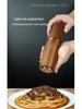 Multifunctional Acacia Wood Pepper Grinder with Ceramic Core and Golden Steel