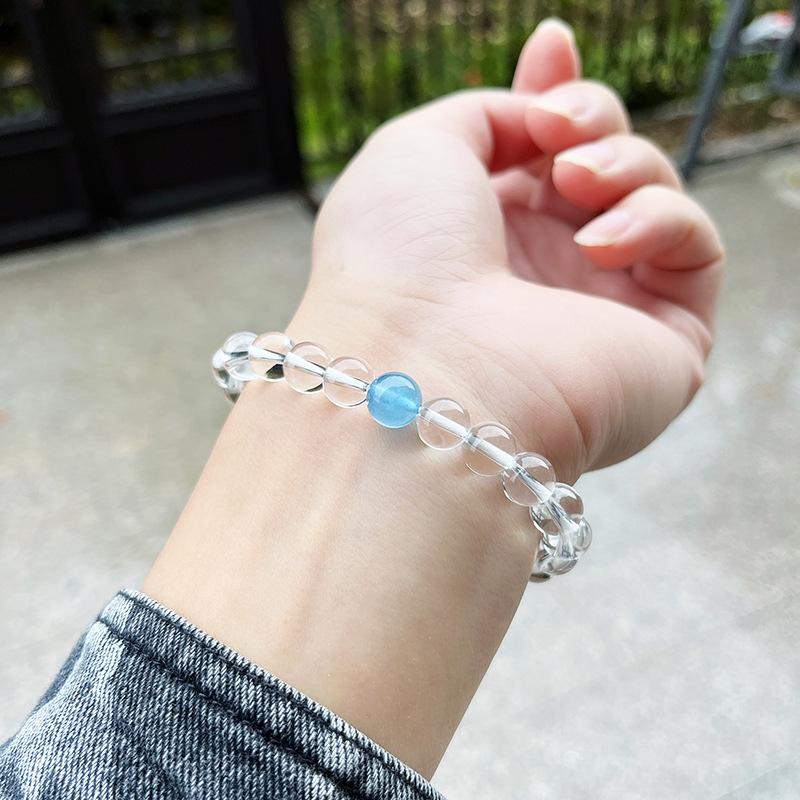 Natural Crystal Zircon Beaded Bracelet Niche Design Simple Fashion Versatile Light Luxury High Sense Exquisite Jewelry Women