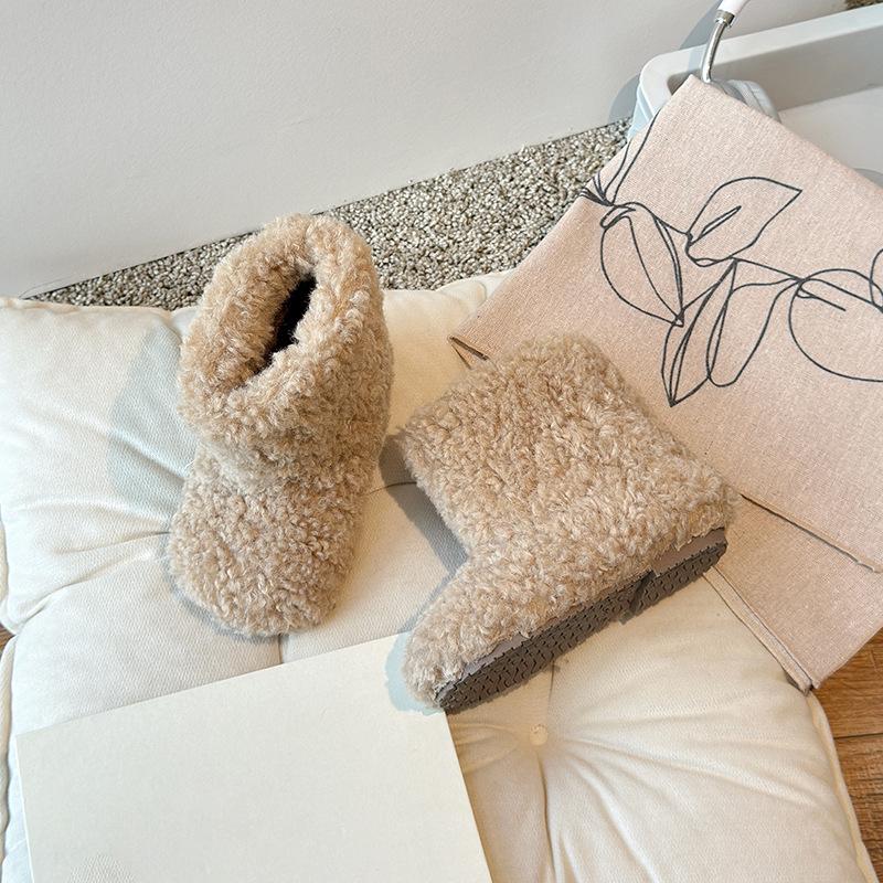 2025 Mädchen Winter Schneestiefel: Warmer Pelz, Samt gefüttert, zweilagige Baumwolle