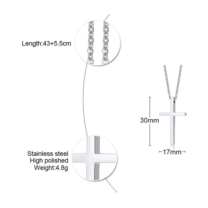 

Immanuel Lover Cross Pendant Jesus Necklaces For Women Men Couple Silver Color Stainless Steel Religious Jewelry