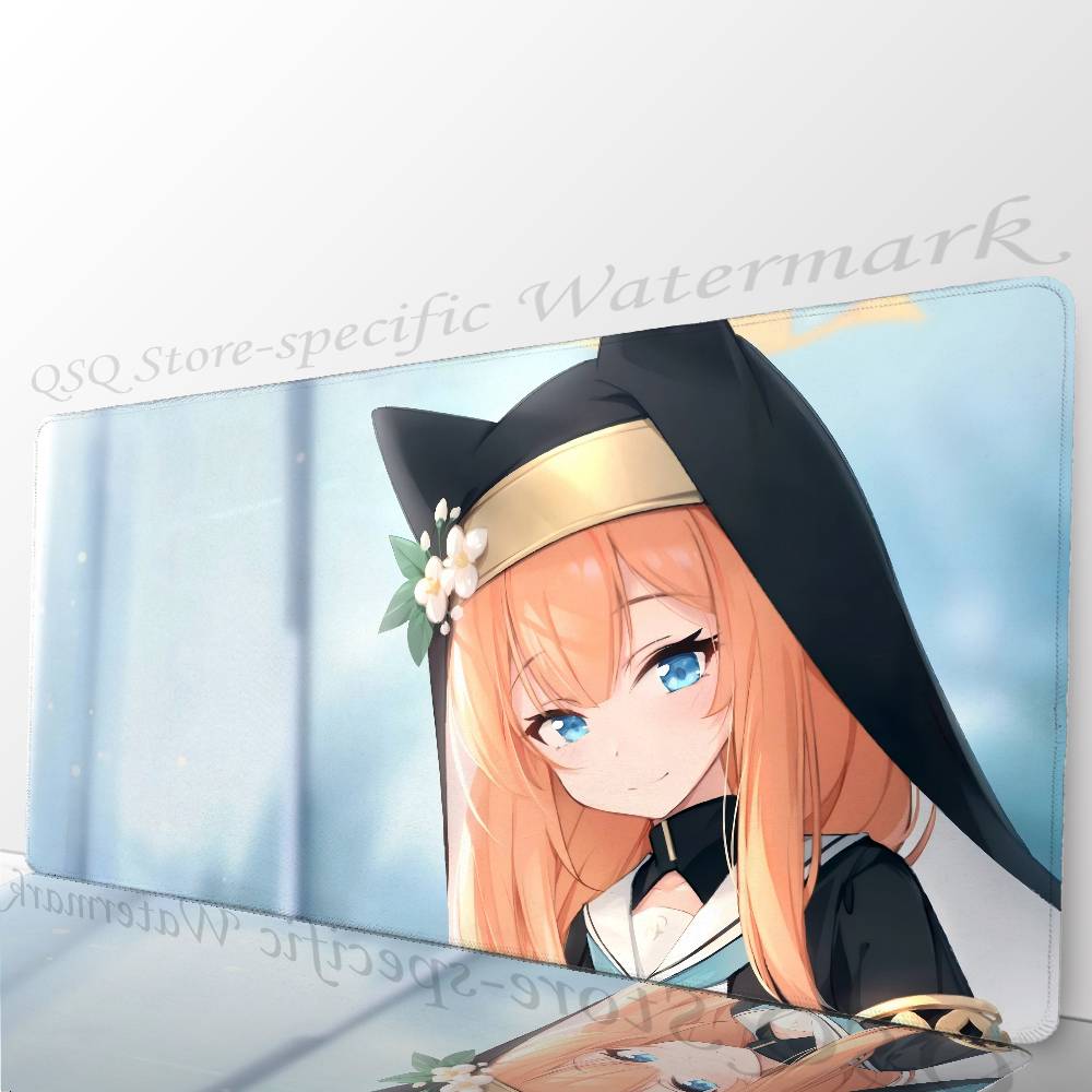 Iochi Mari Anime B-blue Archive Mousepad Non-slip Suitable For Office Computers Laptops E-sports Game Desk Mats XXL Keyboard