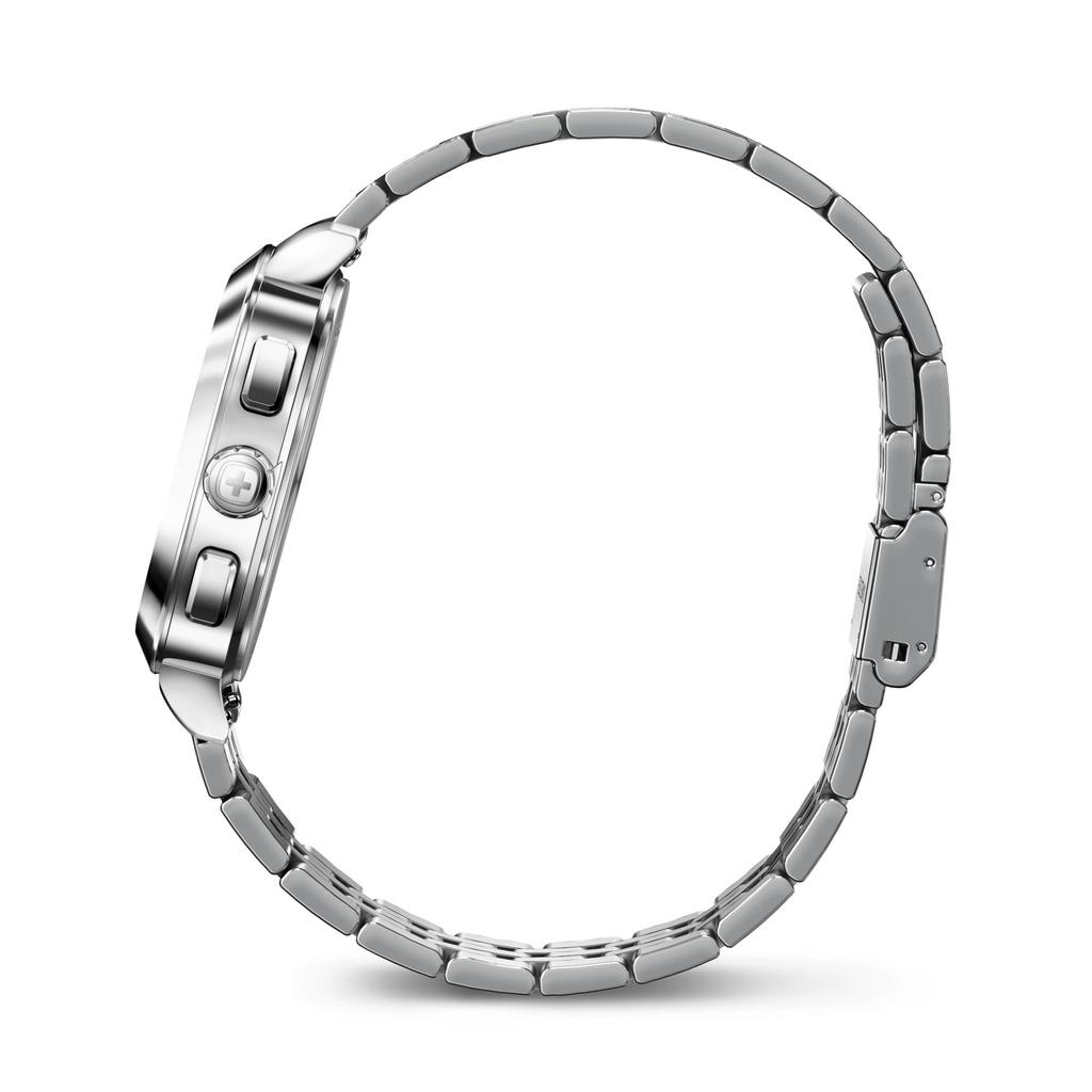 WENGER VINTAGE CLASSIC CHRONO Watch with Stainless Steel Case Blue Silver Stainless Steel Quartz 50m Water Gift Idea Men's (316L), Dial, Bracelet,