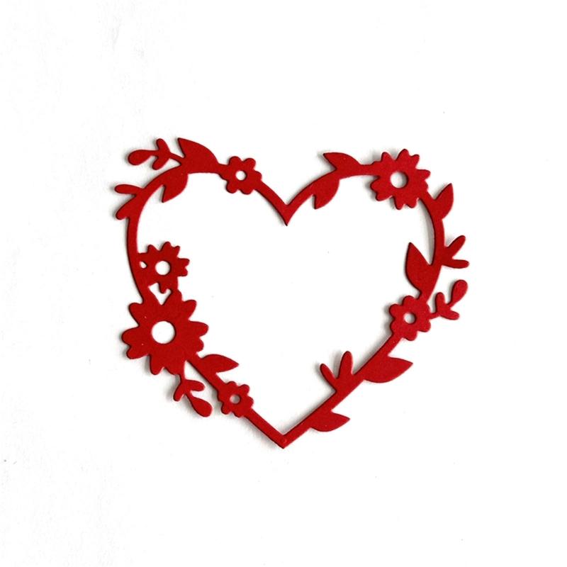 Flower Frame Cutting Dies Heart Shape Metal Die Cuts Embossing Templates Molds Cuts Stencils for Card Photo Decoration