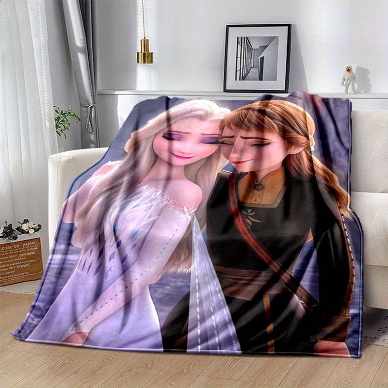 1pc Elsa & Anna Frozen II Princess Blanket Home Decor, Couch Throw, Outdoor, Gift Idea, Flannel Coverlet Perfect for Bedroom, Living Room, Travel