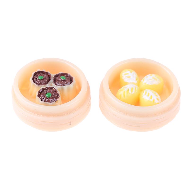 5Pcs/Set 1:12 Dollhouse Miniatures Chinese Dim Sum Food Kitchen Accessories