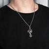 Vintage silver dragon sword cross pendant necklace for men and women Gothic punk long chain necklace hip hop jewelry