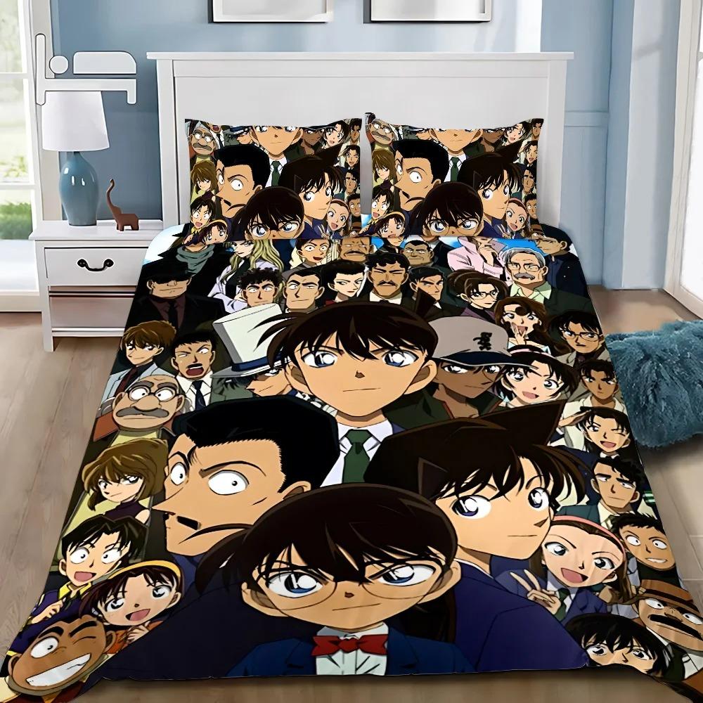 Anime Duvet Cover Pillowcase D-Detective C-Conan Bedding Set Adult Boy Girl Bedroom Decoration Children Single Double Large Size