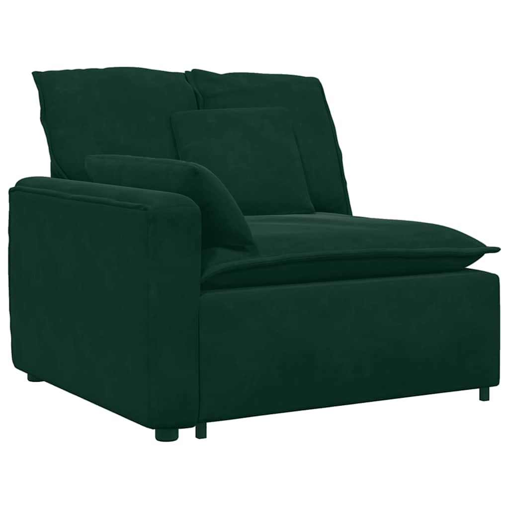 Modular Sofa with Cushions Dark Green
