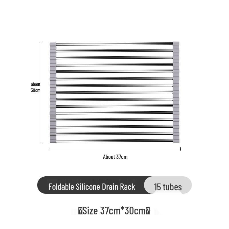 

Рулонна підставка для мийки з нержавіючої сталі: Силіконовий Організатор для Сушіння Посуду, Мисок, Кухонного приладдя та Продуктів