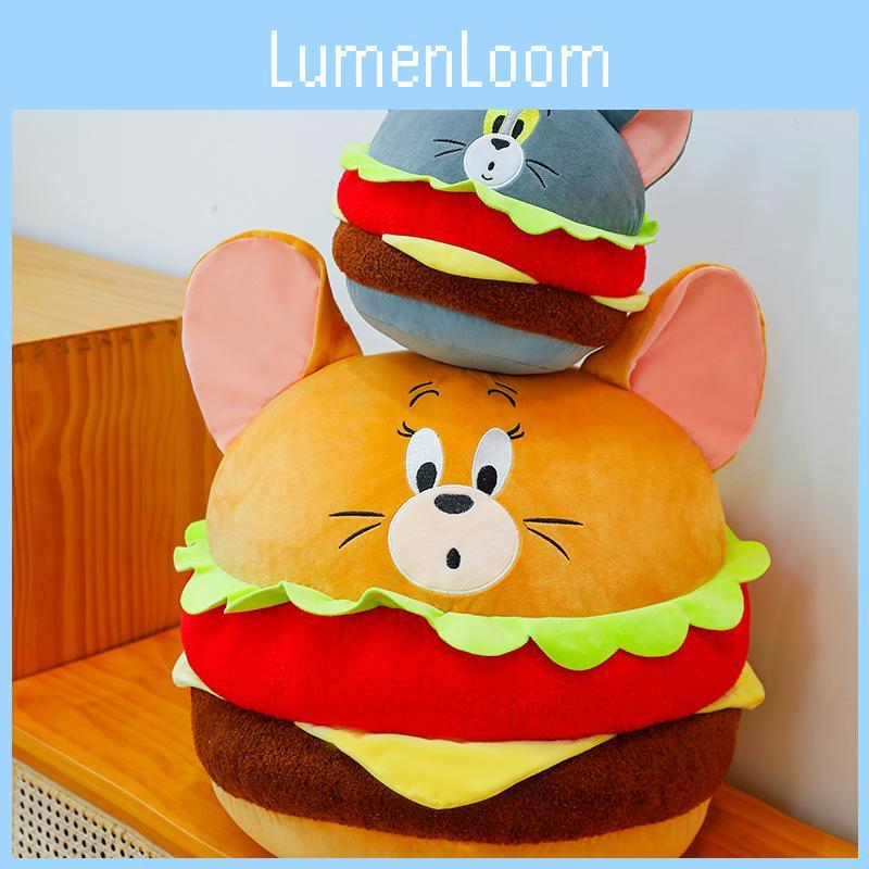 Tom Jerry And Burger Shaped Plush Toy Cute Cartoon Doll Kids Birthday Gifts