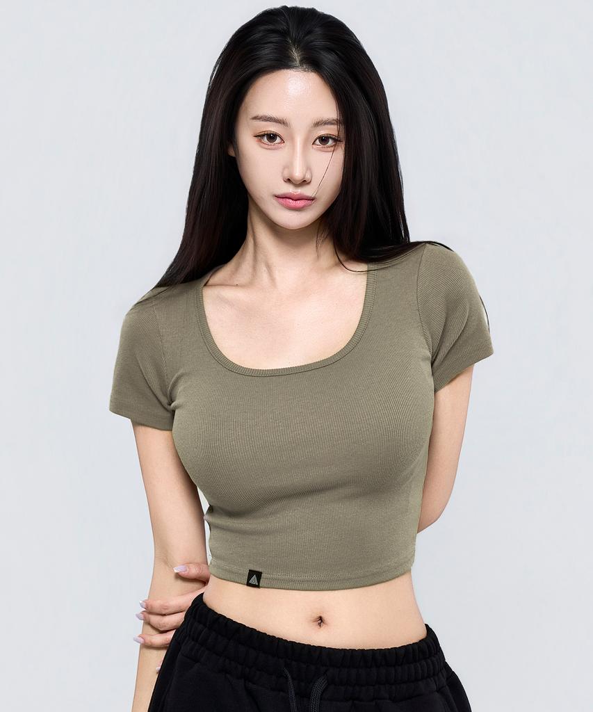 Pijikeolgameoncheu P5083 Women'S Soft Ribbed Slim Short Sleeve [4 Colors]