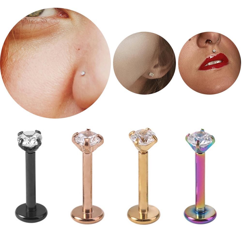 12Pcs Internally Threaded Labret Piercing Set Prevent Allergy Lip Labret Body Jewelry Lip Piercing