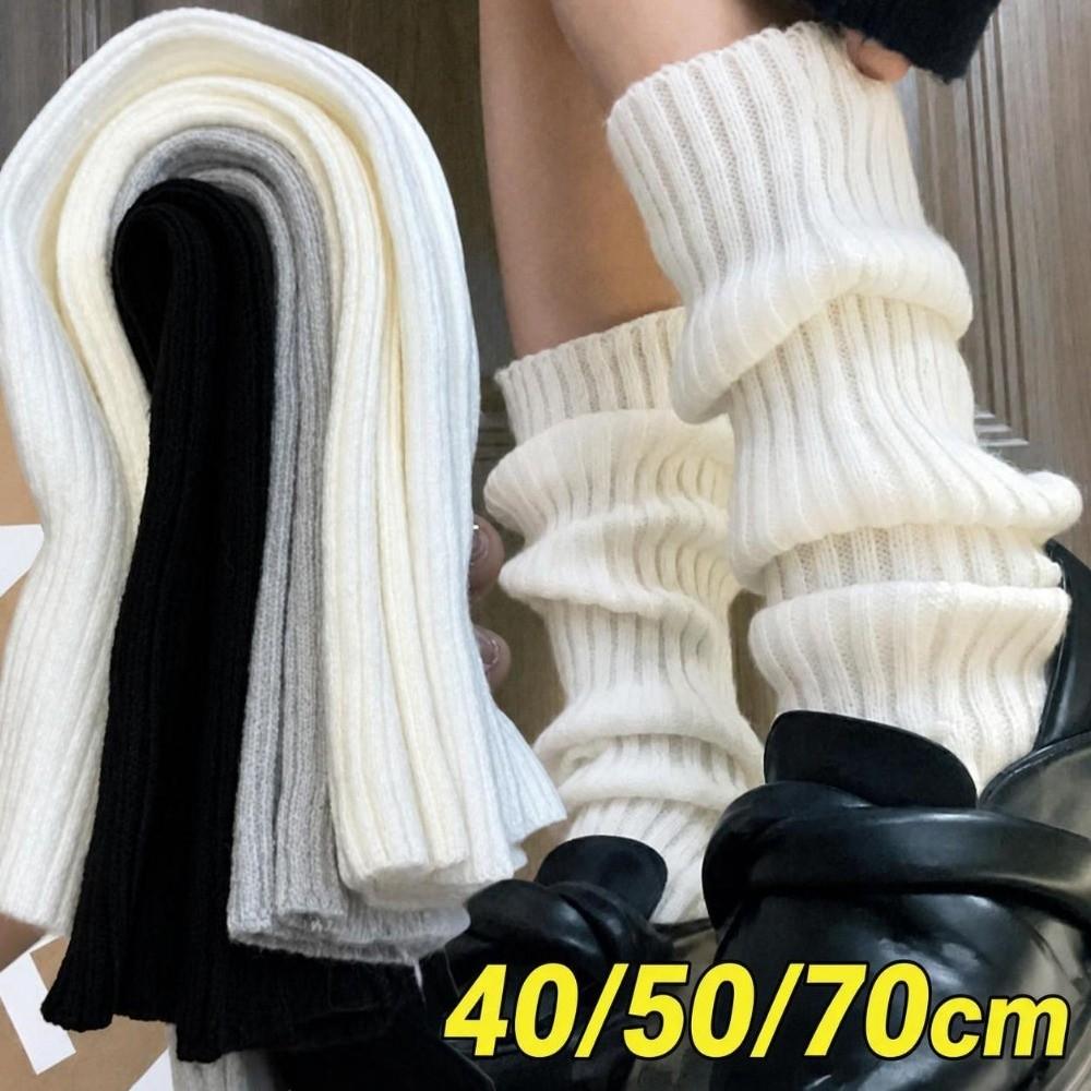 40/5070cm Length Knitted Leg Warmers Knitted Wool Leg Warmers Vintage Crochet Socks Autumn Winter