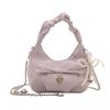 Trend pleated portable bow dumpling bag women's summer new chain shoulder messenger bag