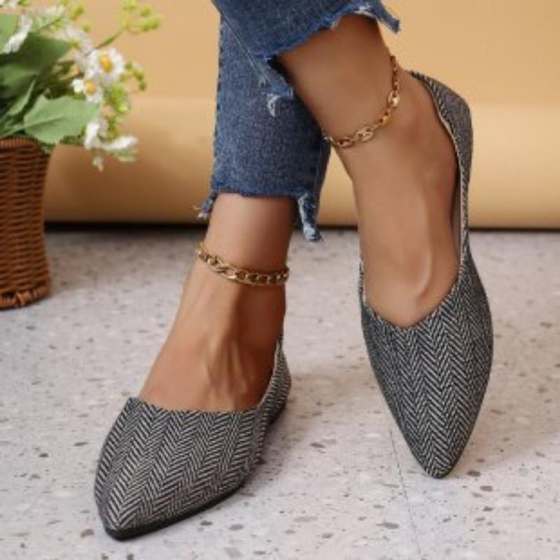New Flat-soled Women's Shoes Plain Soft Leather Soft-soled Fashion Pointed Shoes Flat-soled Spring and Autumn Single Shoes Boat Shoes Ladyshoes