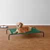 Large Elevated Cooling Mesh Fabric Pet Dog Cot Bed - 51 X 31 X 8 Inches, Green