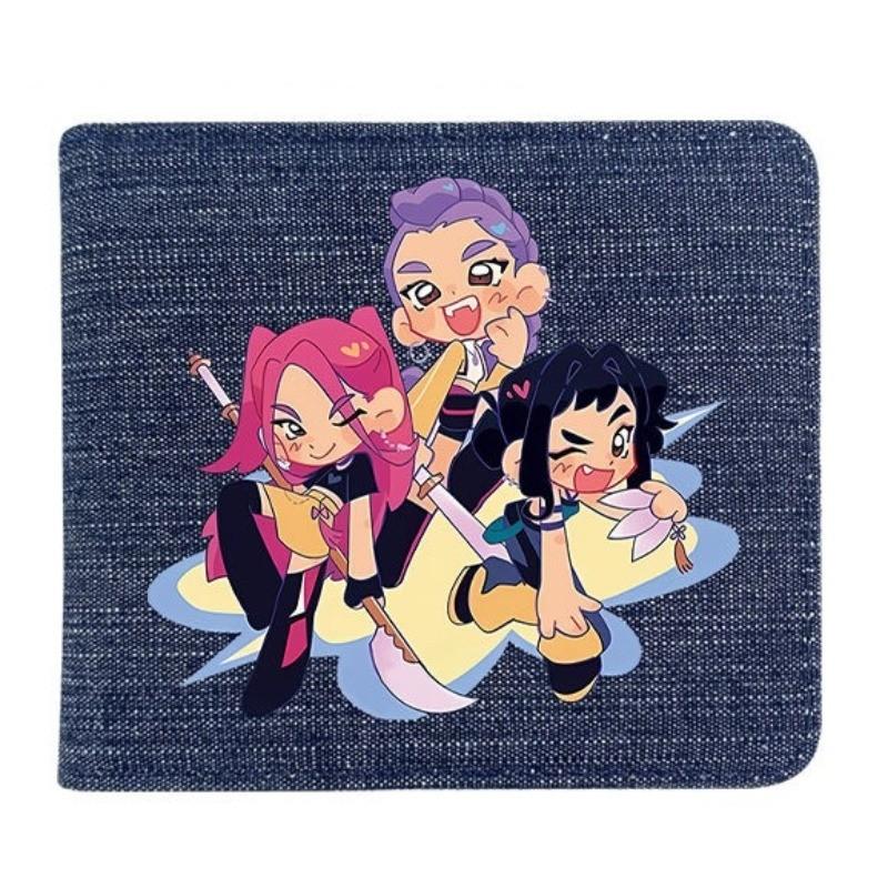 Fold Denim Kpop Hunters Rumi Zoey Mira Anime Wallet Short Purse