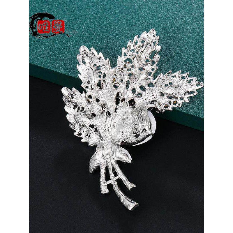 Diamond-Encrusted European and American-Style Exaggerated Flower Cardigan Women's Large Brooch
