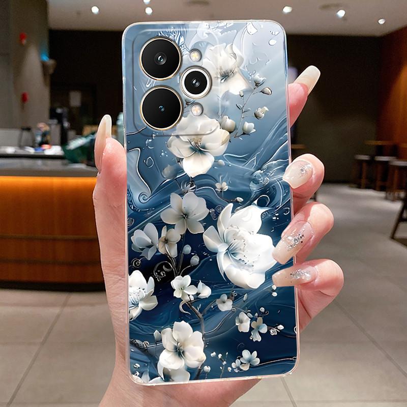 For Realme 15 Pro 15T 5G Elegant Flower Butterfly Bow Phone Funda Cover RMX5106 RMX5101 Soft Silicone Transparent TPU Jelly Case