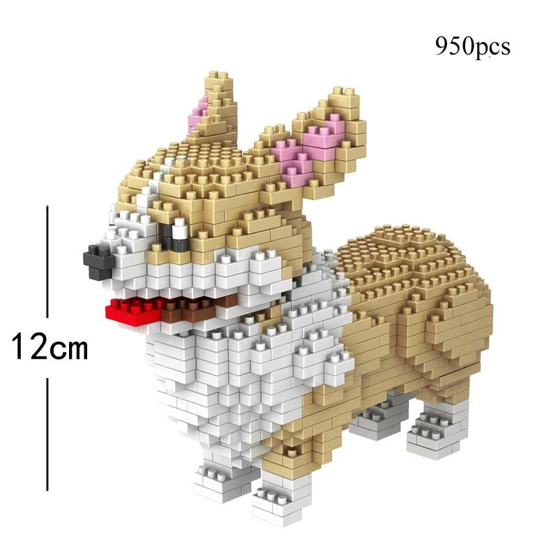 

Non-Toxic Knew Built Corgi Dog Micro Mini Building Blocks Toys: Adorable Model For Pet Lovers Recreation Perfect Display And Gift Idea in bag
