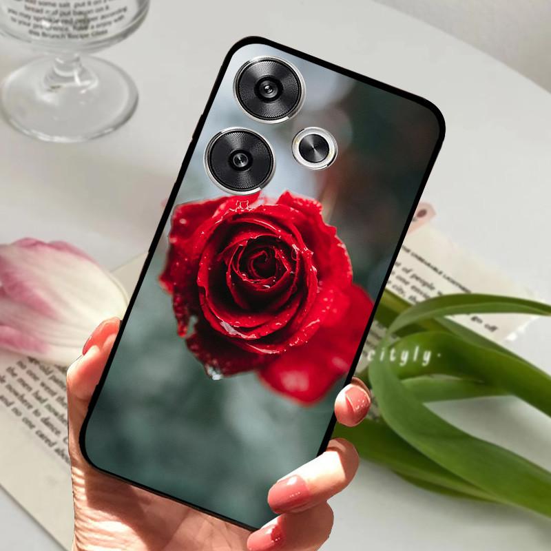 For POCO F6 Pro 5G Case POCOF6 Shockproof Soft TPU Silicone Phone Cover For Xiaomi POCO F6 Pro Capa F 6 Cartoon Matte Bumper
