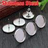 6/8/10/12/14/16/18/20mm Stainless Steel Earring Studs,Earrings Blank/Base,Fit 6-20mm  Glass Cabochons,Buttons;Earring Bezels