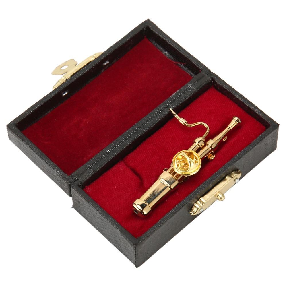 2pcs Gold Miniature Basson Model Mini Musical Instrument Model For Men And Women