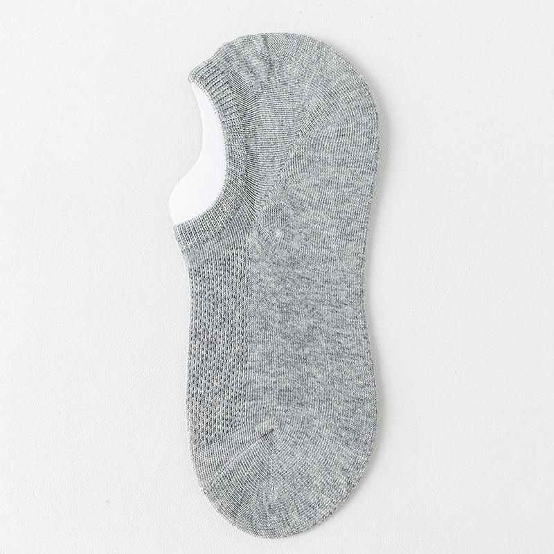 Men's Boat Socks, Solid-color Cotton Socks, Summer Shallow-mouthed Short Socks, Thin Mesh, Antibacterial and Deodorizing Solid-color Invisible Socks