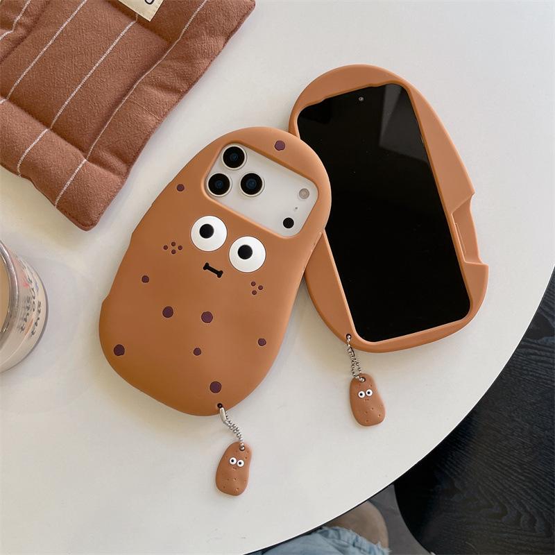 3D Cute Cartoon Funny Potato Soft Silicone Phone Case For iPhone 17 Air 16 15 14 13 12 Pro Max Plus Shockproof Protective Cover
