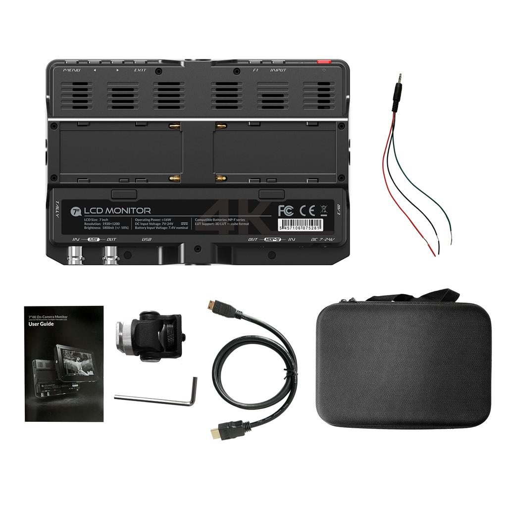 LILLIPUT H7S 7palcový 4K ultrajasný kamerový monitor s rozlišením Full HD 1800nit sluneční světlo